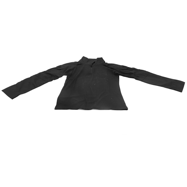 Langærmet atletisk skildpaddehals sports-t-shirt til mænd - Eventyrvandring bjergbestigning udendørs - sort (størrelse M)