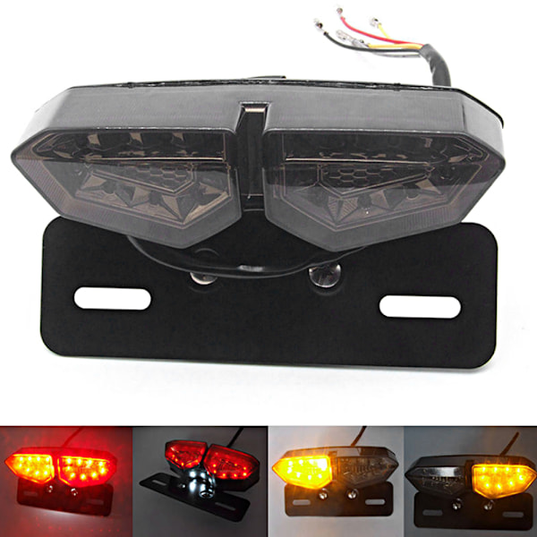 Retro Multifunktionell Motorcykel Bakljus LED Blinkers Bakre Bromsljus