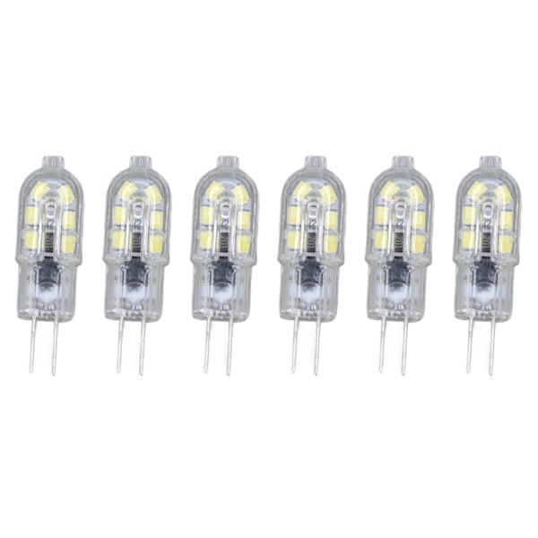 10-pak G4 2835 LED-pære - Transparent plug-in glødepære til autocamper-skabe Landskabslys - 6500K hvidt lys