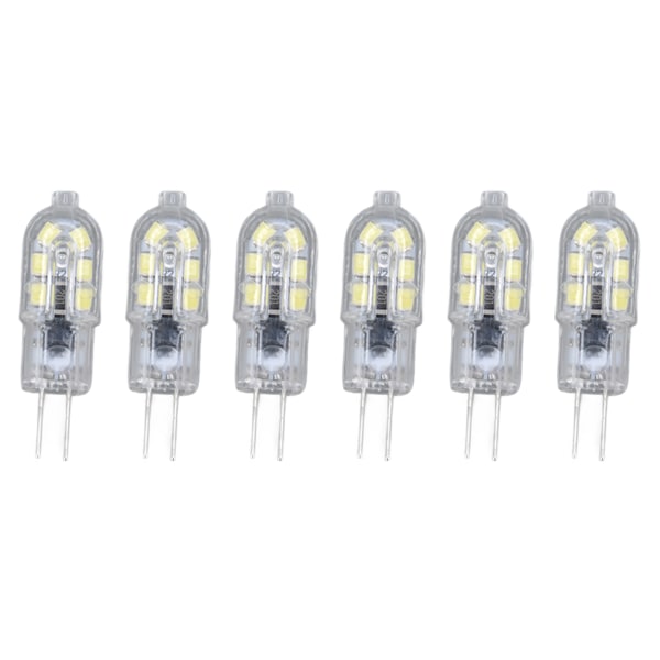10 pakke G4 2835 LED-pære - Gjennomsiktig plug-in lyspære for bobilskap landskapslys - 6500K hvitt lys