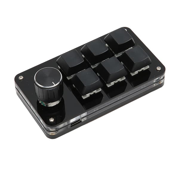 6 Tasters Mekanisk Tastatur med Knap, Kablet, Plug and Play, Programmerbart til Gaming Kontor Sort 0.2