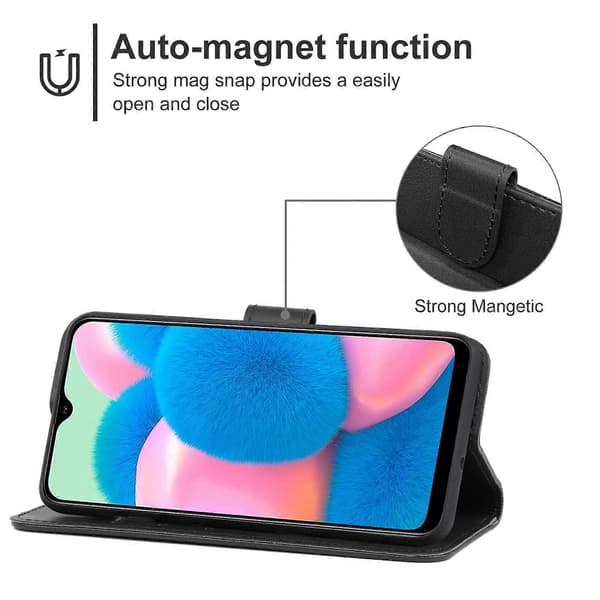 (Ny) För Samsung Galaxy A30s / A50 / A50s Läderfodral Black