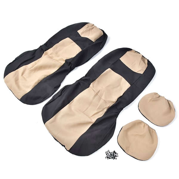 Universal bil framsätesöverdrag Set - 4st, All Seasons, Beige och Svart