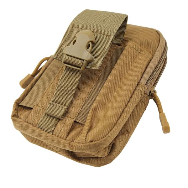 Flexibelt midjepaket med flera fickor för löpning, cykling och resor - Khaki