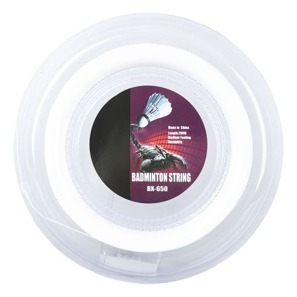 0,72 mm 200 m Badmintonracketsträng Nylon Badmintonträning Racketsträng Linje BX 650 Vit