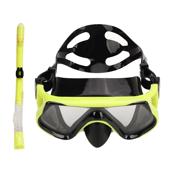 Justerbart Snorkel Sæt til Voksne, Snorkel Briller, Åndedrætsrør Sæt, Snorkeludstyr til Svømningstræning, Gul