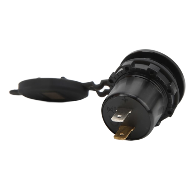 Billaderoplader med Dobbelt USB-Stik Hurtigopladning med Rød Digital Display Voltmeter Terminal DC12V‑24V til Båd Motorcykel Lastbil
