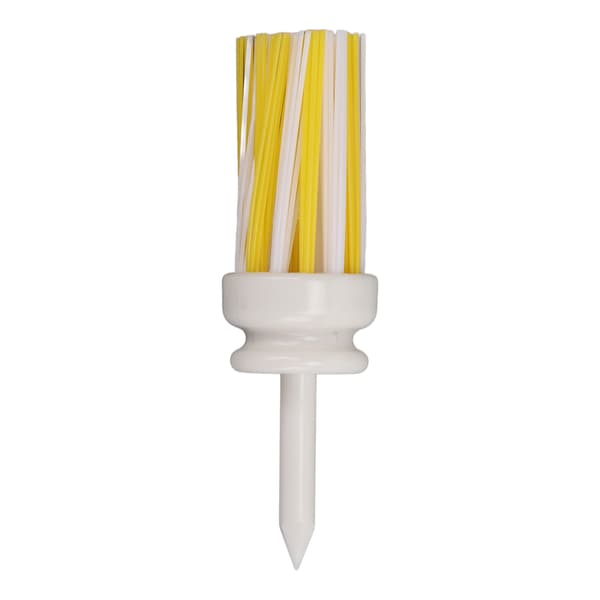 Golf Tees Plastic Long Ball Base Low Friction Bristle Support Tee for Long Hit Training (70mm White and Yellow)