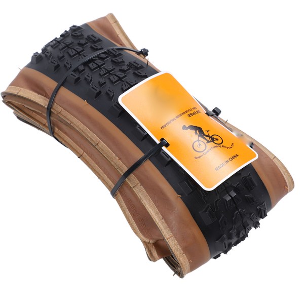 Folde mountainbike dæk - Anti-punktur, eksplosionssikker, sort/gul