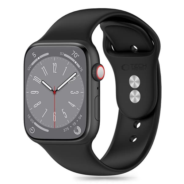 Tech-Protect Apple Watch 42/44/45/46/49 mm Rem Silikone Sort 20