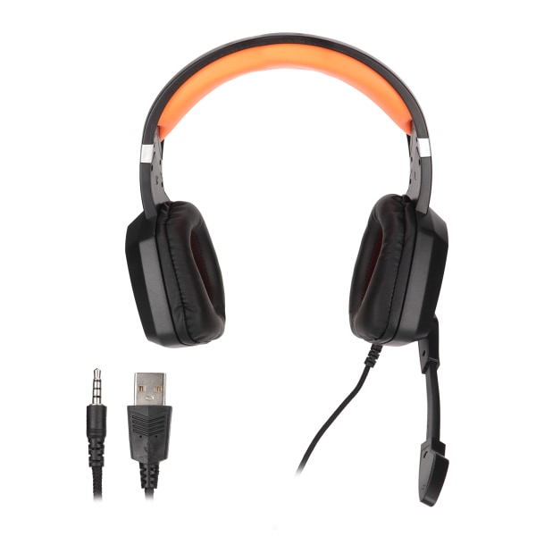 Gaming Headset Stereo Game Over Ear-hovedtelefoner med volumenkontrol og dynamisk RGB til PS4 til Switch til Xbox