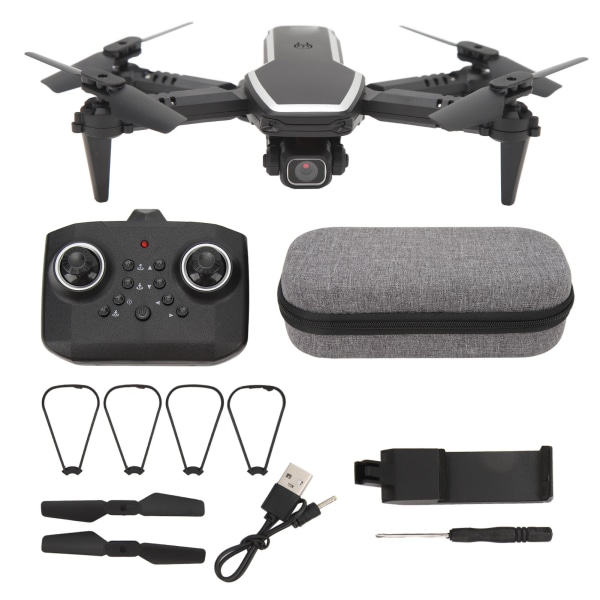 4K HD:n kokoontaittuva RC-drone kahdella kameralla - Kaukosäätimellä varustettu nelikopteri ilmakuvaukseen, täydellinen 14-vuotiaille ja sitä vanhemmille lapsille (musta)