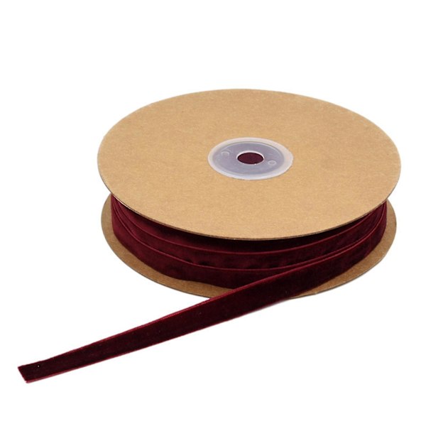 Velvet Ribbon - Anti-break, Tear-resistant, Fadeless - 1cm Width - Sewing Accessories by Mengxi Wine Red