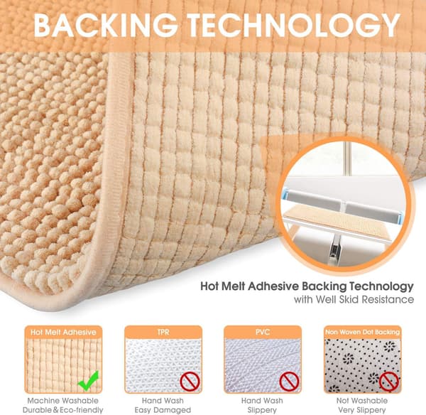 40x60 cm (Lysebrun) Badematte Sklisikker Absorberende Baderomsmatte