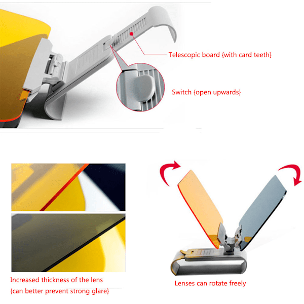 Sunshade Bilglasögon - Anti-glare Visir Extender