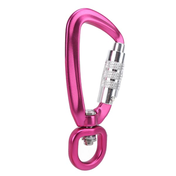Carabiner Clip Auto Locking 360 Rotation Hook Accessory for Dog Leashes Hammocks Backpacks Pink