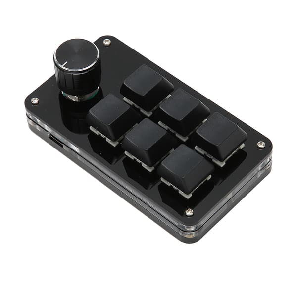 6 Tasters Mekanisk Tastatur med Knap, Kablet, Plug and Play, Programmerbart til Gaming Kontor Sort 0.2