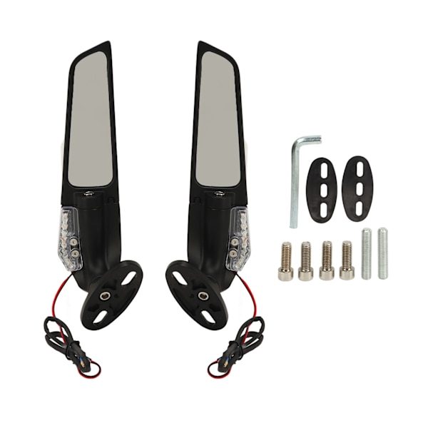 Motorsykkel LED-bakspeil for NINJA 250 300 400 650 H2 H4 - Justerbar og stilig
