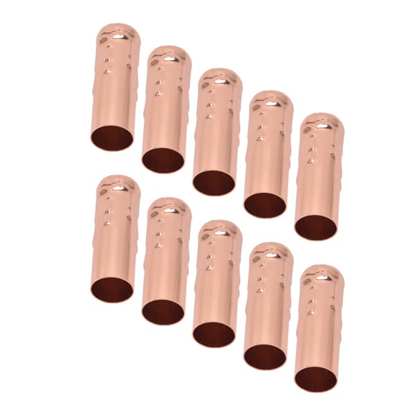 10 stk. E14 Metallrør for lysestake Lampeholder Lampebase Belysningstilbehør 25x80mm Rosegull