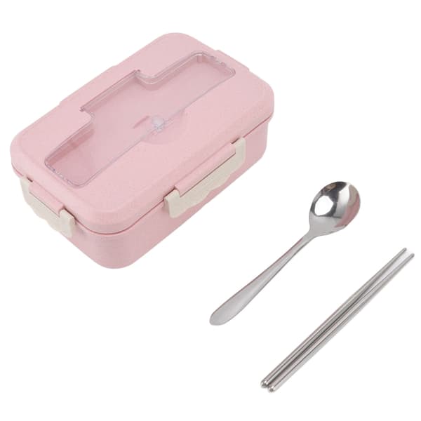 Termisk Bento Madkasse med Ske Spisepinde til Voksne Børn Studerende Nordisk Pink[SZ]