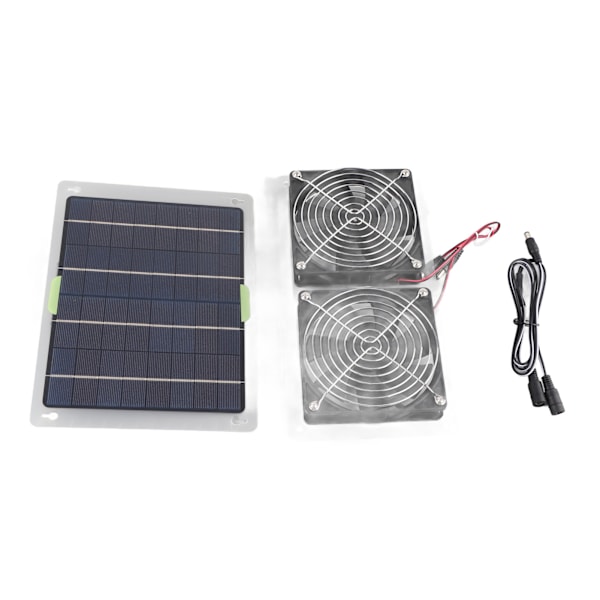 Bärbar soldriven fläkt - energieffektiv miniventilator för hundhus, växthus och husbil
