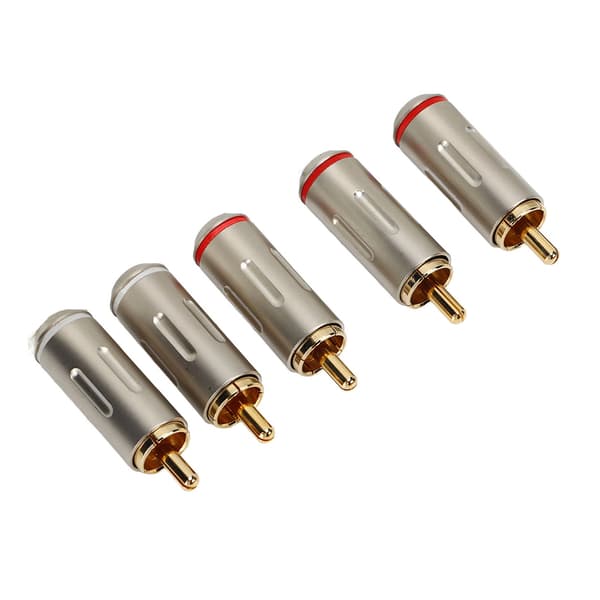 5 stk. RCA Han-stik Adapter Metal Høj Styrke Slidstærk Lydkabel Adapter til Bil