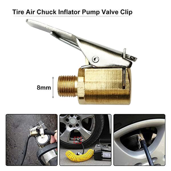 4 st. Luftchuck för Däck Auto Pump Trådmunstycke Adapter 8mm Däckventil Auto Pump Snabb Konverteringshuvud Clip Munstycken