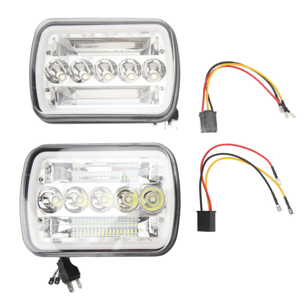 7" LED-forlygte med Halo-ring - Vandtæt, 65W, 12V DC - Wrangler Comanche Cherokee