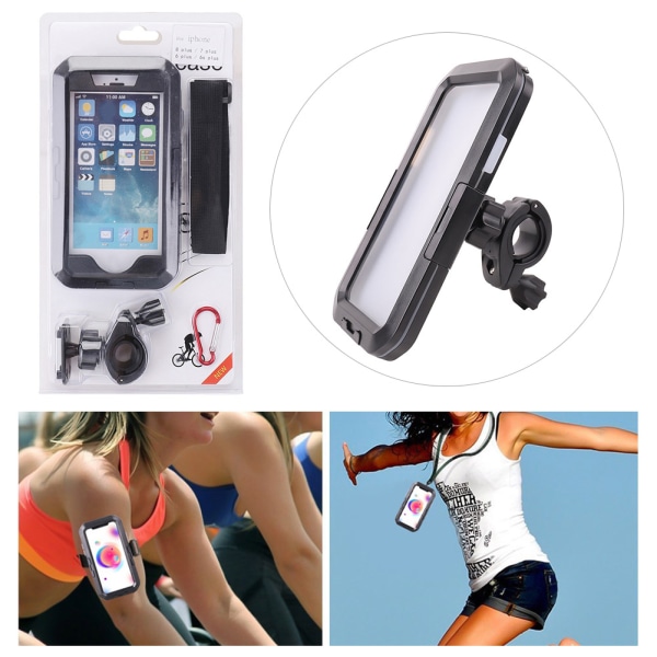 Vanntett Motorsykkel Sykkel Telefon Holder Stand Bracket Veske for iPhone Samsung (iPhone 6S/7/8 Plus)