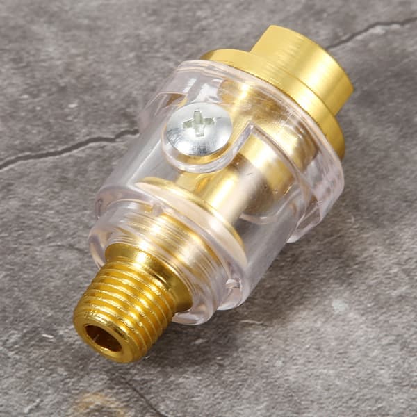 Ammattimainen 1/4in NPT Mini Inline Öljyntäyttölaite Kultaisen Väri Copper Pneumatic Tool Accessory