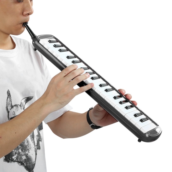 Melodica 37 Key Wind Musical Instrument Voksen Velegnet til begyndere Learning Practice Sort