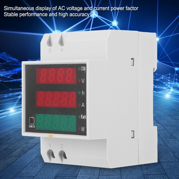 D52-2047 multifunktionell elmätare digital display ström spänning effektfaktor mätare AC200~450V - 1 styck