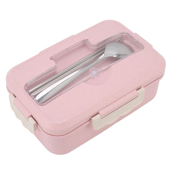 Termisk Bento Madkasse med Ske Spisepinde til Voksne Børn Studerende Nordisk Pink[SZ]