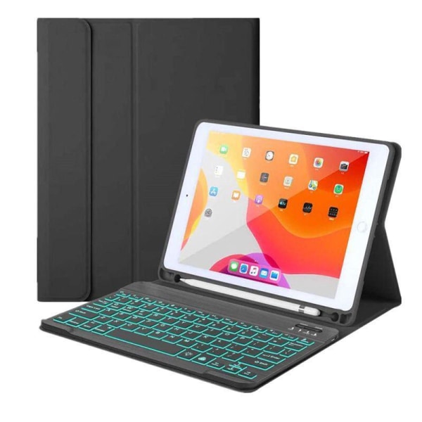 Fargerik lærveske med Bluetooth-tastatur og TPU-pennespor for Air4 10.9 (kompatibel med Pro11 2020/2018)