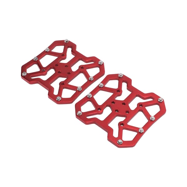 1 Pair Bicycle Clipless Pedal Platform Adapter Self-Locking Aluminum Alloy for SPD Mountain Bike System Red