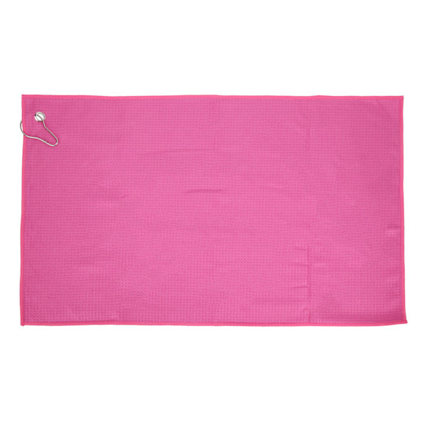 Vaffel Mikrofiber Golf Håndklæder Renser Køller Bolde Hænder Rengøringshåndklæde med Karabinhage Krog Pink