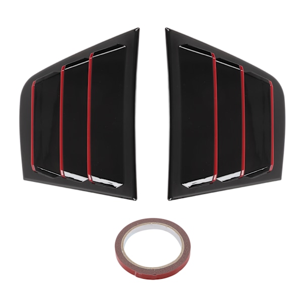 Sort rød glansfuld sideventil vinduesbeskyttelse til Dodge Charger 2011-2021 (2 stk)