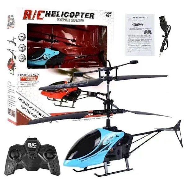 Mini Helikopter RC Helikopter Fjernstyret Helikopter Mini RC Flyvende Legetøj til Børn Gave Blå