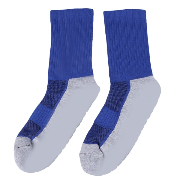 Värikkäät siniset liukumattomat urheilusukat, joissa on pidennetty jalkasuoja