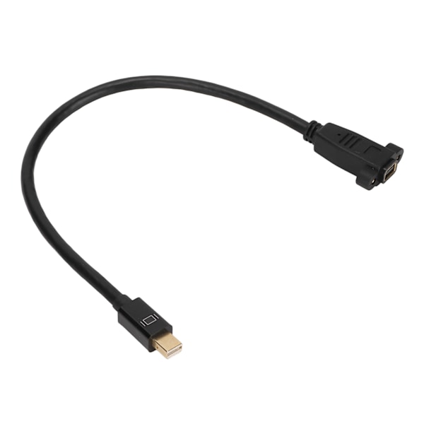 Mini DisplayPort-kabel, liten og bærbar, 4K MiniDP hunn til hann, testforlengelseskabel for datamaskin med festehull for skruer