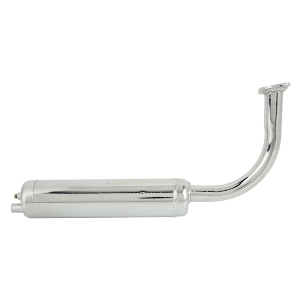 Motorcykelavgasrör 40MM 49 till 80CC - Anodiserad yta - Passar för elcykelmotorcykel (26in 28in) - Silver