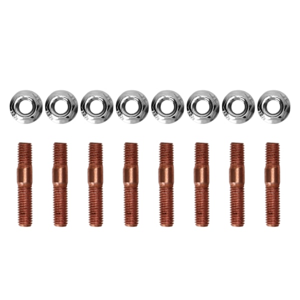 8 st M8 1.25 gängade Turbo-bultar Kit 8mm Metalllegering Högtryckstålig Avgasgrenrör Stud Bult Mutter Hårdvara