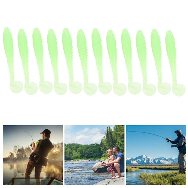 70 mm fiskelokkemad, blød, selvlysende fiskelokkemad, ormeformet, kunstigt fiskegrej #11, selvlysende