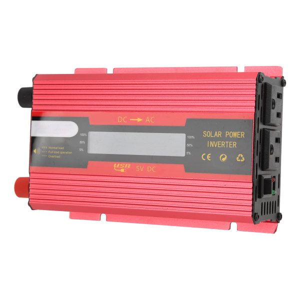 Rød Power Inverter DC12V/24V Indgang til AC110V stikkontakt 420W nominel LCD-skærm spændingsdetektion