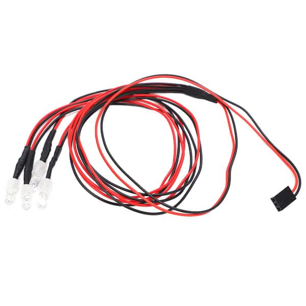 RC Lights 5mm Bright LED RC Headlights with Accessories Light Switch for Remote Control Car Upgrade 2 White Lights, 2 Red Lights