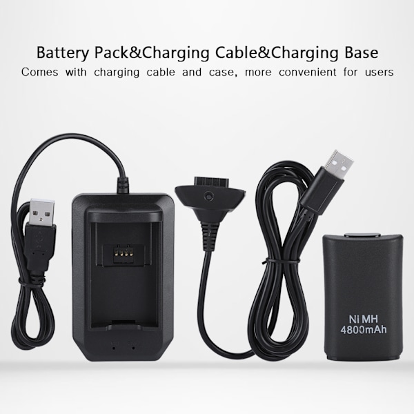 XBOX 360 4800mAh uppladdningsbart batteripaket - Ersättningsströmlösning