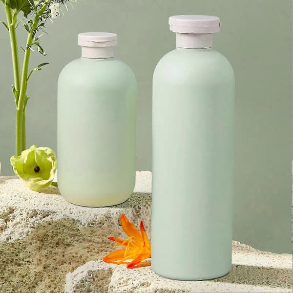 Förpackning 200ml/260ml/300ml/400ml Gröna Tomma Klämflaskor Läckagesäkra Påfyllningsbara Flaskor med Bred Öppning och Flip-top Design för Lotion, Kräm, Schampo, Reseförpackningar 200ML