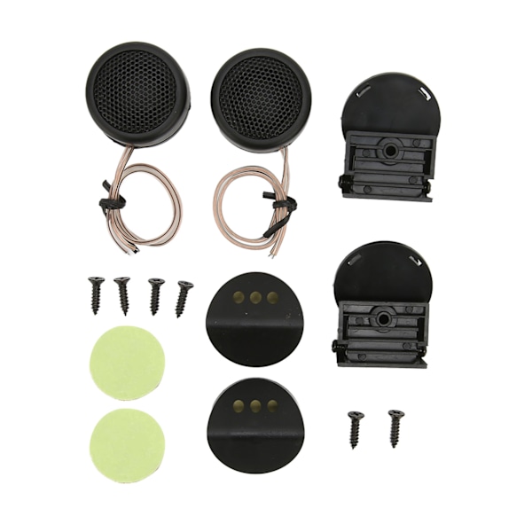 2 STK 380W Mini Dome Tweeter Rund Sort Bilhøjttaler Stick On Flush Mount Universal Modifikation
