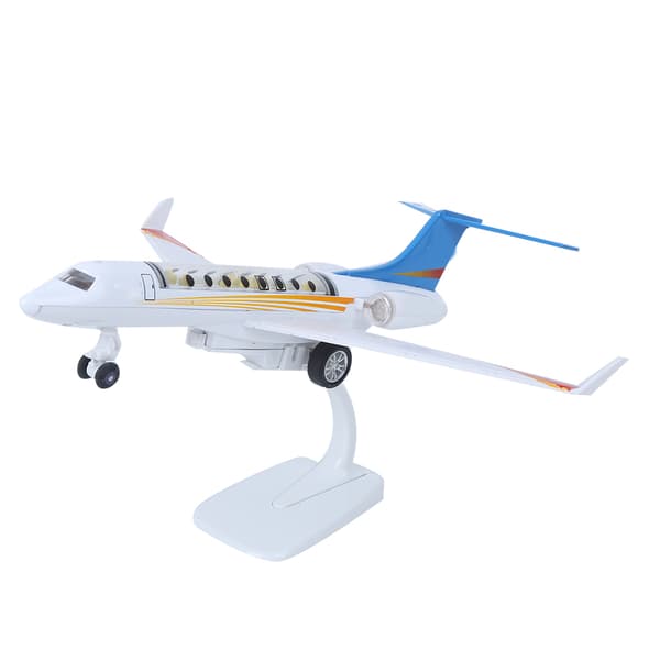 25,5 cm G650 Flymodel Legetøj Træk Tilbage Flyvemaskine Børnelegetøjsgave med Lyseffekt Blå