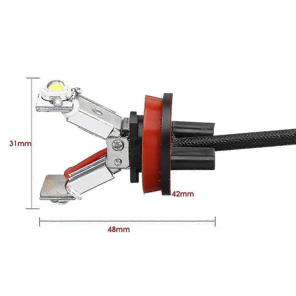 【DT】2 stk Bil Led Angel Eye Lys 6000k H8 Lampe For E82 E87 E90 E91 E92 E93 E60 E61 E63 E70 X5 E71